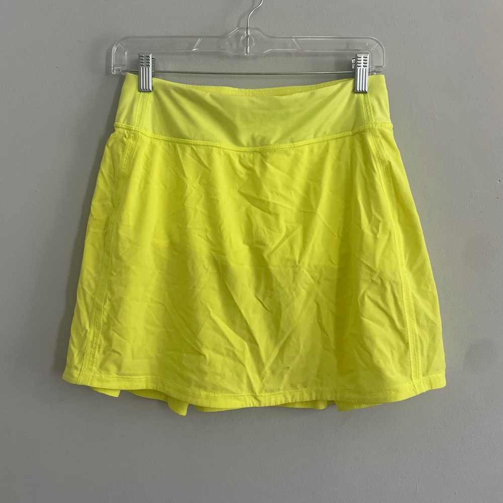 Lululemon Pace Rival Mid-Rise Skirt *Extra Long Highlighter Yellow Size 4
